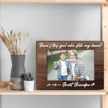 Great Grandpa Gifts Wooden Photo Display Gift for Fathers Day Picture Frames for Desk Great Grandpa Gift of Fathers Day Modern Picture Frames Unique Papa Pictures Gifts Pictures Frame 4x6 - Jk0253 - color: XK12