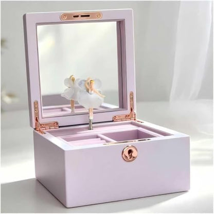 LIHOU PAPAQ Wooden Ballerina Musical Jewelry Box for Girls and Women - Music Chest,Jewelry Storage Box,Gifts for Christmas,Birthday,Valentine's Day and All Holidays