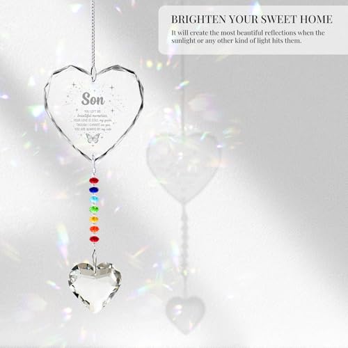 Hegelda Memorial Gifts for Loss of Son Crystal Suncatcher - style: Son