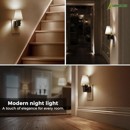 L LOHAS LED Night Lights Plug into Wall, Linen Fabric Night Light - color: Round Platform-5000K, size: 1 Pack