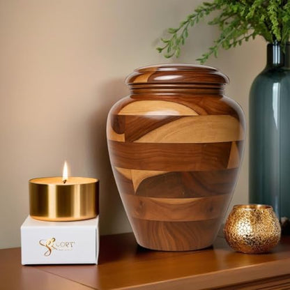 Wooden Urns for Human Ashes Adult Cremation Urns for Adult Ashe Funeral Urns Wooden Urn Box Wooden Pet Urn Wooden Memorial Urn for Ashes (Rosewood, Medium (120Cu/Inches)) - size: Medium (120Cu/Inches)