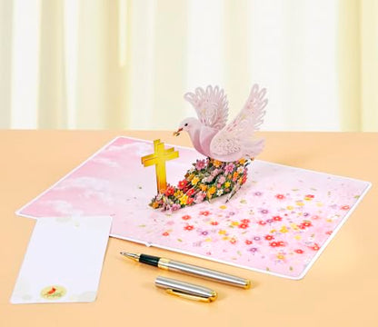 CUTPOPUP Confirmation Cards, Confirmation Greeting Cards, Religious Confirmation Cards for Girls, Boys, Grandson, Granddaughter (Girls) US8-SD294.1US - color: Pink Confirmation