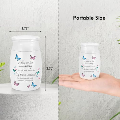 Small Urns for Human Ashes 3 Inches Mini Urn Aluminium Memorial Small Keepsake Urn Butterfly Mini Cremation Funeral Urn Ashes Holder