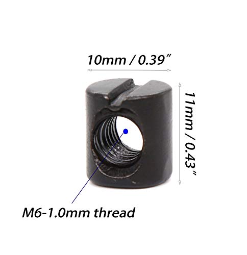 cSeao 10-Pack M6 100mm Black Socket Cap Screws Barrel Nuts Set for Furniture Crib Chairs Bunk Bed (M6x100mm) - size: M6x100mm 10-Pack