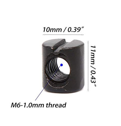 cSeao 10-Pack M6 100mm Black Socket Cap Screws Barrel Nuts Set for Furniture Crib Chairs Bunk Bed (M6x100mm) - size: M6x100mm 10-Pack