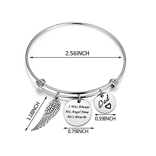 WUSUANED Memorial Jewelry I Used to Be His/Her Angel Bracelet in Memory of Loved One Dad Mom Sympathy Gift - color: In memory of dad bracelet