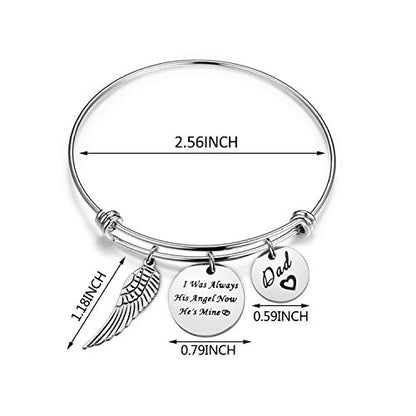 WUSUANED Memorial Jewelry I Used to Be His/Her Angel Bracelet in Memory of Loved One Dad Mom Sympathy Gift - color: In memory of dad bracelet
