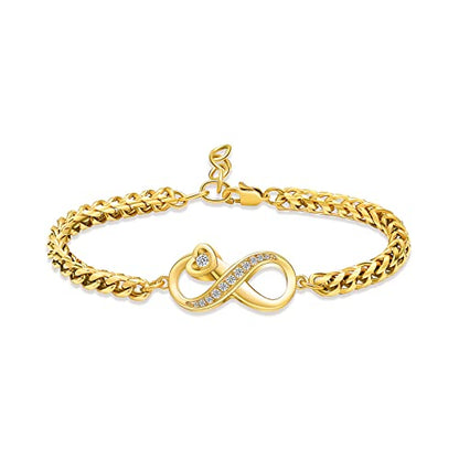 Imrsanl Infinity Urn Bracelet Cremation Jewelry for Ashes | Adjustable Link Bracelets, Loved Ones Memorial Ash Holder, Funeral Keepsake for Women Men - color: Infinity-Gold
