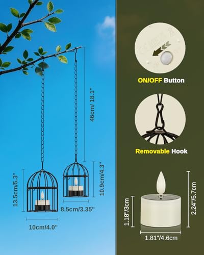 SoulBay Hanging Solar Lanterns Outdoor Waterproof for Patio Garden Decor