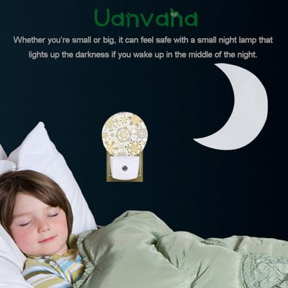 Christmas Holiday Night Light White Golden Snowflakes Stars Plug-in Nightlight Energy Saving 0.5W LED Lighting for Boys Girls Men Women - color: Golden Snowflakes
