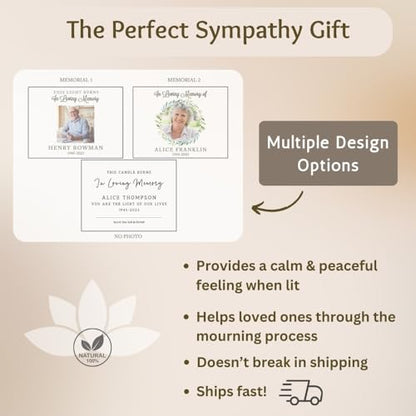 Personalized Memorial Candle Gift | Celebration of Life | Happy Heavenly Birthday | Sympathy Loss of Mother Father | Grief Sympathy and Condolence Gift for Loss of Loved One Mom Dad Brother Remebrance