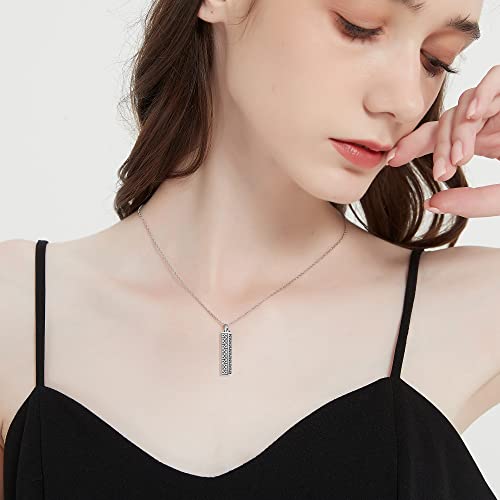 Sterling Silver Flower Tree Life Cremation Urn Necklace for Women - color: Bar *Celtic Sty2