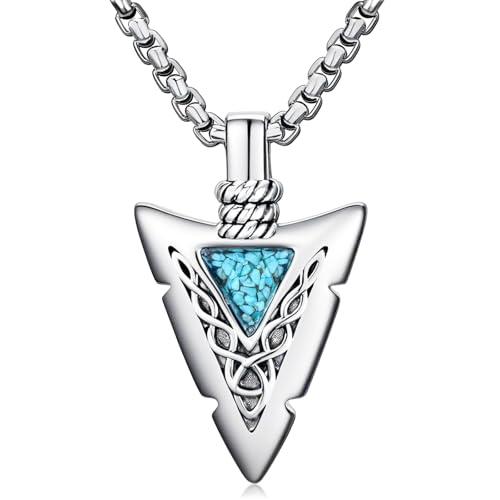 Arrowhead Necklace 925 Sterling Silver Arrow Pendant Necklace Jewelry Gifts for Men Women Lover - color: Silver-A04