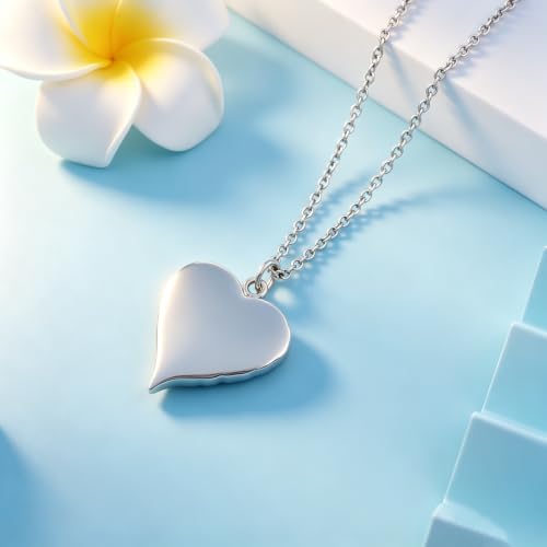 Heart Cremation Urn Necklace Human Ashes Jewelry for Women Men Engraved Your Wings were Ready but My Heart was Not Angel Wings Memorial Pendant Necklace Gift for Family Members - color: Grandma