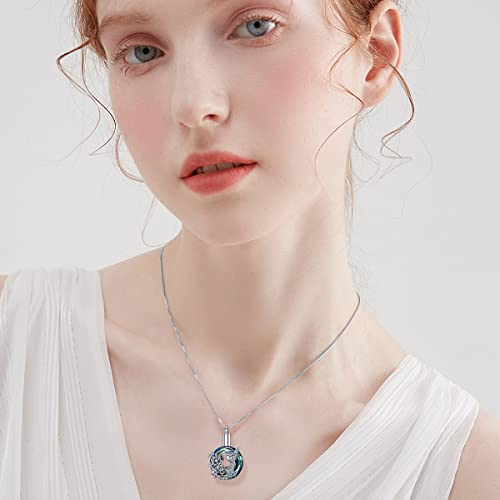 PELOVNY Urn Necklaces for Ashes of Loved Ones 925 Sterling Silver Personalized Heart Locket Urn Necklace Cremation Keepsake Memorial Jewelry Gifts for Women Men - color: Hummingbird Urn-1