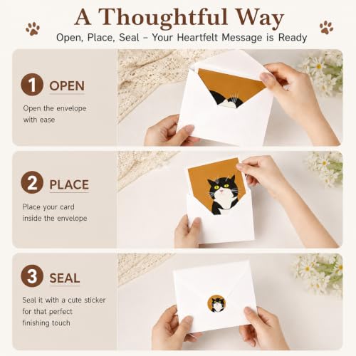 Pet Sympathy Cards, Cats Loss Sympathy Card Bulk with Envelopes - color: Cat