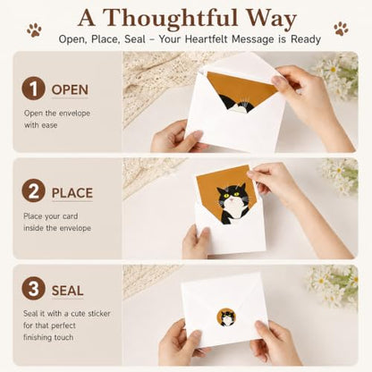 Pet Sympathy Cards, Cats Loss Sympathy Card Bulk with Envelopes - color: Cat