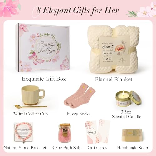 Get Well Gifts for Women Feel Better Gifts Baskets for Woman After Surgery Cancer Care Package,Thinking of You Sympathy/Birthday Gift Baskets Hug in a box Gifts for Women,Mom,Her,Wife