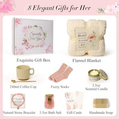 Get Well Gifts for Women Feel Better Gifts Baskets for Woman After Surgery Cancer Care Package,Thinking of You Sympathy/Birthday Gift Baskets Hug in a box Gifts for Women,Mom,Her,Wife