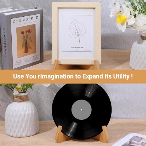 Wooden Plate Stands for Display Bamboo Picture Frame Holder 7 inches Tabletop Easels Frame Folding Display Stand Tabletop Art Holder Book Dish Decorative for Platter Dish Book Photo Plaque