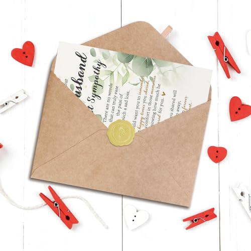 YiKaLus Sympathy Card for the Sad Loss of Husband,Condolence Card | Bereavement Condolence Cards for Women,Thinking of You,Memorial Gift with Deepest Sympathy,Matching Red Envelope 8x5.3 Inch - style: card 471