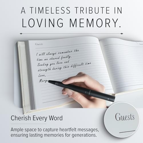 Gallery Leather Funeral Guest Book for Memorial Service and Celebration of Life | 192 Lined Pages - Hardcover, Bound Leather Guest Sign in Book - 7 x 9 - Acadia Tan - color: Acadia Tan, style: Celebration of Life