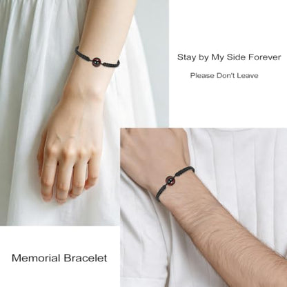 Hearbeingt Baseball Urn Bracelet for Ashes Cremation Jewelry for Women Men - color: Black-Red