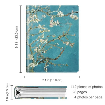 Fintie Photo Album 4x6 Photos - 112 Pockets Wallet Albums Memory Book | Vegan Leather Cover, 4X6 Picture Keepsakes, Family/Wedding/Travel Memory Book, Baby/Kids/Boys/Girls Gift, Blossom - color: blossom
