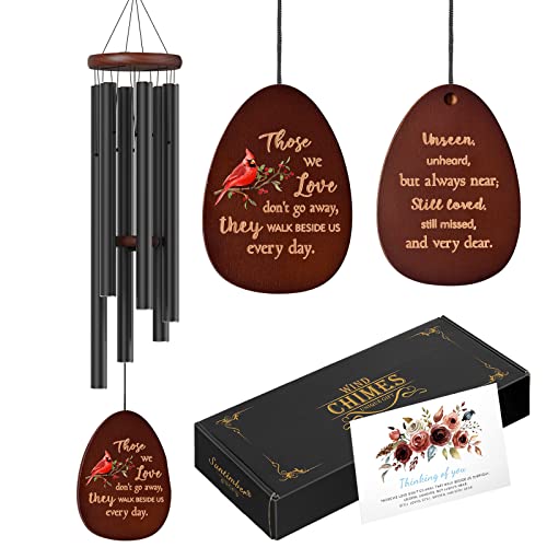 Suntimber Memorial Wind Chimes for Loss of Loved One, Cardinal on Mistletoe | 35" Windchimes in Memory of a Loved One for outside Clearance,Bereavement Sympathy Gifts for Condolence,Funeral - size: 35 Inch Cardinal On Mistletoe