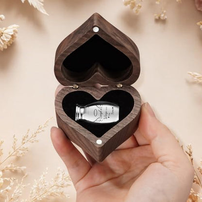Customize Wooden Small Urn for Human Ashes Keepsake Memorial Box - style: Wing-Customize