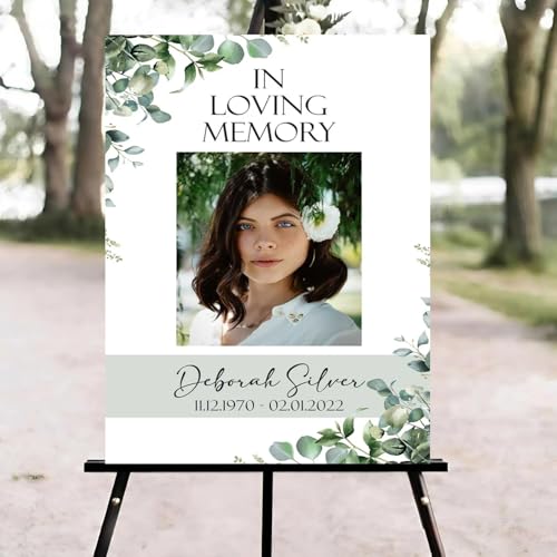 Celebration of Life Welcome Sign, Funeral Welcome Sign, in Loving Memory Sign, Celebration of Life Funeral Sign, Celebration of Life Sign, Memorial Sign with Photo #T21222 - color: Version #23