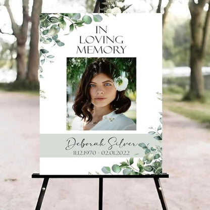Celebration of Life Welcome Sign, Funeral Welcome Sign, in Loving Memory Sign, Celebration of Life Funeral Sign, Celebration of Life Sign, Memorial Sign with Photo #T21222 - color: Version #23