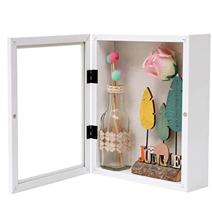 Muzilife 8x10 Shadow Box Wood Picture Frame, 2.16 Deep, Real Glass, White - color: White, size: 8x10