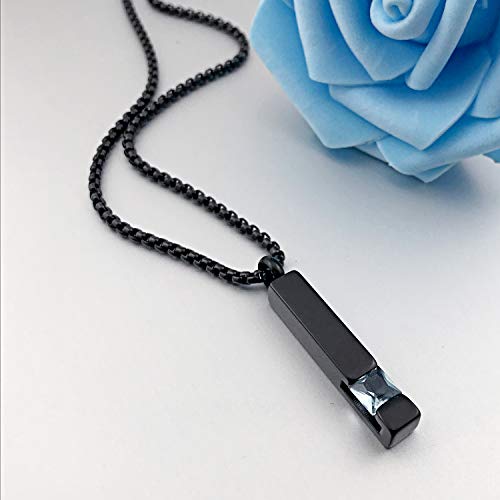 YOUFENG Urn Necklaces for Ashes Birthstone Cube Urns for Human Ashes Memorial Cremation Urn Locket Keepsake Ashes Jewelry - style: March