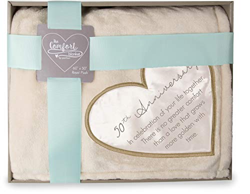 Pavilion Gift Company - 50th Soft Royal Plush Blanket 50x60 Inch - style: 50th annivesary