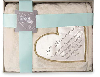 Pavilion Gift Company - 50th Soft Royal Plush Blanket 50x60 Inch - style: 50th annivesary