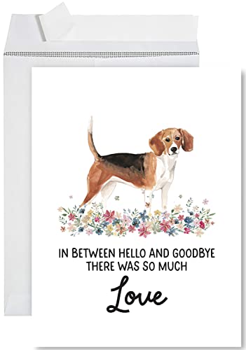 Andaz Press Jumbo Pet Sympathy Card with Envelope, Sorry For Your Loss Card, Beagle, Loss Of Pets, Dog Grief Bereavement Card with Big Blank Space to Send to Friends, Family, 8.5" x 11", 1-Pack - color: Beagle