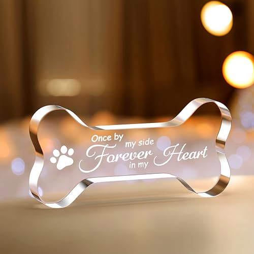 Pet Dog Memorial Remembrance Gifts-Loss of Dog Cat Sympathy Gift Bone Shape | Dog Memorial Gifts for Loss of Dog, Crystal Bone Shape Decor Ornament for Dogs Puppy Keepsake