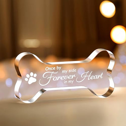 Pet Dog Memorial Remembrance Gifts-Loss of Dog Cat Sympathy Gift Bone Shape | Dog Memorial Gifts for Loss of Dog, Crystal Bone Shape Decor Ornament for Dogs Puppy Keepsake