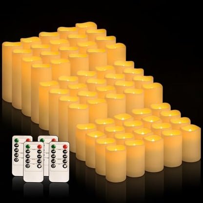 fclayvts 60-Pack LED Flameless Candles with Remote Control - Perfect for Parties, and Special Occasions (Three Sizes) - size: 60-Pack