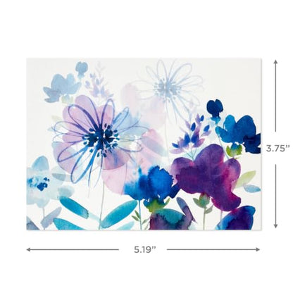 Hallmark Blank Cards with Envelopes, Assorted 48-Pack (Painted Flowers) | Painted Floral Artwork in Four Styles, Coordinating Envelopes, Premium Paper Stock, 3.8 x 5.2 in - style: Blank Cards