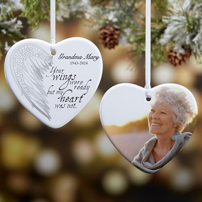 Personalization Universe Your Wings Personalized Heart Ornament- 3.25" Glossy - 2 Sided - style: Glossy, 2 sided