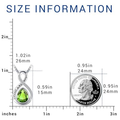 Eusense Cremation Jewelry for Ashes Urn Necklace to Put Ashes In 925 Sterling Silver Memorial Pendant Tree of Life Infinity Urn Necklaces for Ashes Necklace for Women Men - style: F-Infinity Urn-08-Aug.-Peridot