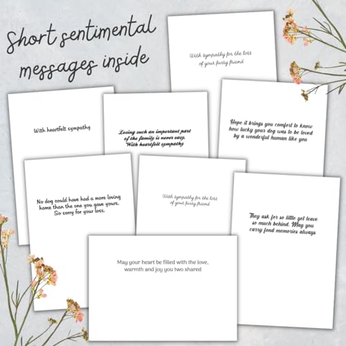 Hat Acrobat 24 Pet Sympathy Cards for Dogs, Cats with Envelopes - Pet Sympathy Card, Loss of Dog Sympathy Card Set, 24 Cards in 8 Beautiful Designs - Thoughtful Sympathy Card for Loss of Pet Dog or - color: Pro Variety Value