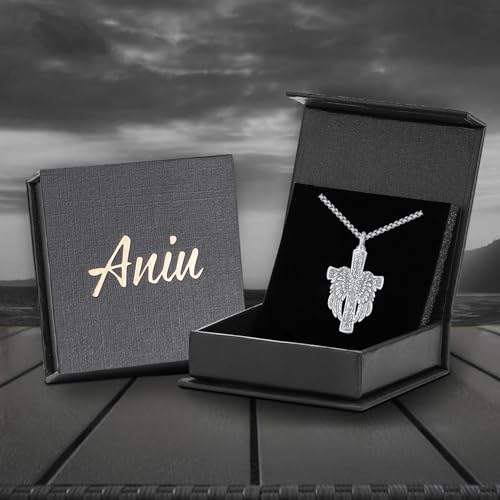 Aniu S925 Sterling Silver Urn Necklace Cremation Jewelry for Ashes - color: Cross Angel Wing-C