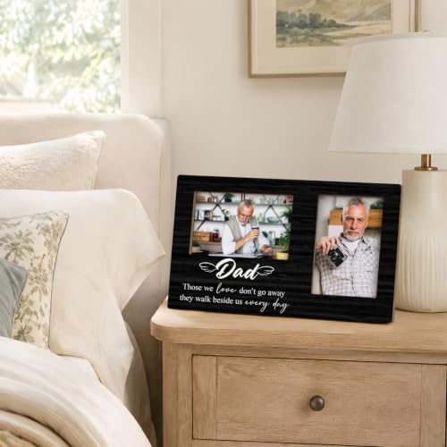 Dad Memorial Double Picture Frame 4x6, Memorial Two Photo Frame - color: color-7