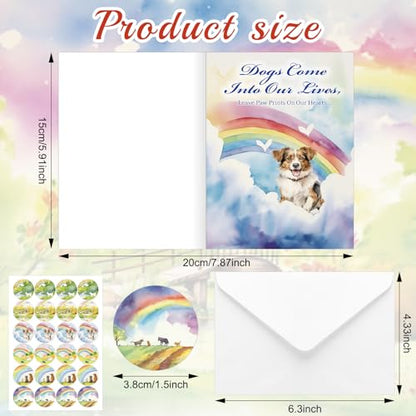 Geyoga 36 Set Pet Sympathy Card with Envelope Bulk, Rainbow - color: Rainbow