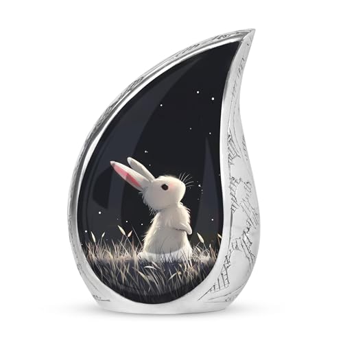 Rabbit Starry Night Bunny Urn For Ashes Adult Male, Teardrop Urn, Decorative Urns, Small Urns For Human Ashes Keepsake, Funeral Urns For Ashes, Miniature Urns For Human Ashes 3 Inch Pack Of 1 - size: Keepsake-1