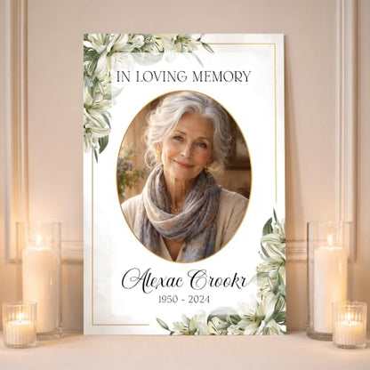 Editable Greenery Celebration of Life Welcome Sign, Custom Yard Sign, PVC, 12' x 18', 24' x 18', 36' x 24' - color: #Version 2