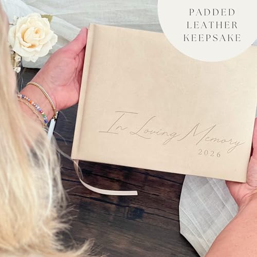 Funeral Guest Book 2026 Celebration Of Life Memorial Service - Custom Year - color: Sand Beige, size: 2026
